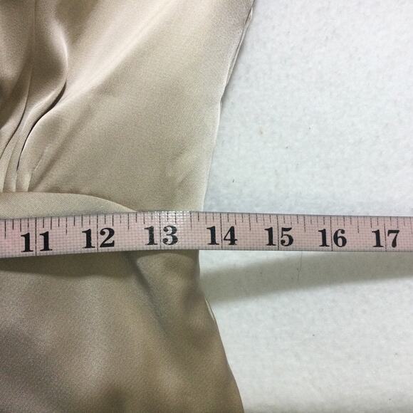 FORMAL PARTY SZ 6 S taupe pink satin wedding guest bridesmaid dress NEW b19 - Picture 7 of 8